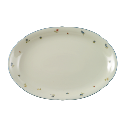 Seltmann Weiden Блюдо овальное 35 см Streublume blauer Rand Marie-Luise Seltmann