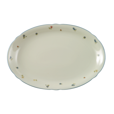 Seltmann Weiden Блюдо овальное 35 см Streublume blauer Rand Marie-Luise Seltmann