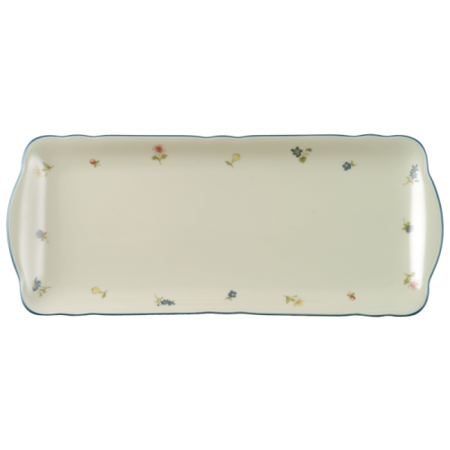 Seltmann Weiden Блюдо прямоугольное 35 х 15 см Streublume blauer Rand Marie-Luise Seltmann