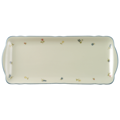 Seltmann Weiden Блюдо прямоугольное 35 х 15 см Streublume blauer Rand Marie-Luise Seltmann