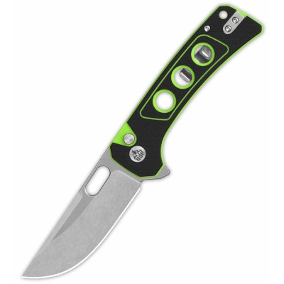Складной нож QSP Unicorn, сталь 14C28N, рукоять микарта, черно-салатовый